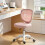 Homcom HOMCOM Armless Office Chair with Mesh Back, Pink 8