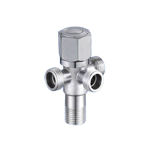 304 Stainless Steel Three-Way Angle Valve with Copper Core