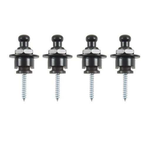 4X Attache Curroie Sangle Strap Lock Noir pour Guitare Basse Electrique