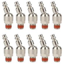 10pcs 1/4 Inch Swivel Air Plug, Air Tool Fittings, 1/4 Inch NPT Male Industrial Swivel Plug, 1/4 Inch Air Fittings