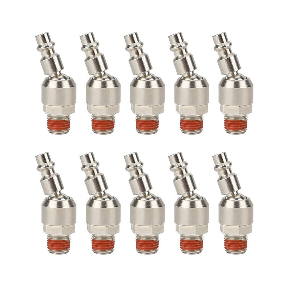 10Pcs 1/4 Inch Swivel Air Plug, Air Tool Fittings, 1/4 Inch Npt Male Industrial Swivel Plug, 1/4 Inch Air Fittings 4711012947684