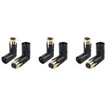 6 Adaptateurs Audio Prise RéGlable Mâle à Femelle Adaptateur XLR à Angle Droit 3 Broches Noir (Adaptateur XLR 90 DegréS)