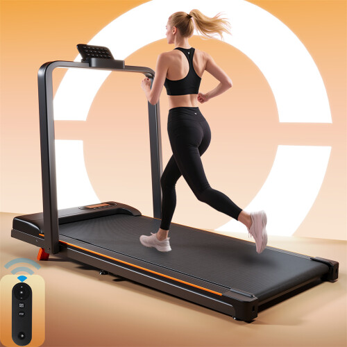 Black Folding Treadmill with Incline & LED Display