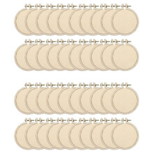 40 Pack  Embroidery Hoop Wooden Round Crossing Hoop Wood Hoops Display Frame Circle for DIY Crafts