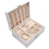 Tragbare doppelschichtige Schmuckschatulle mit Schloss White 1