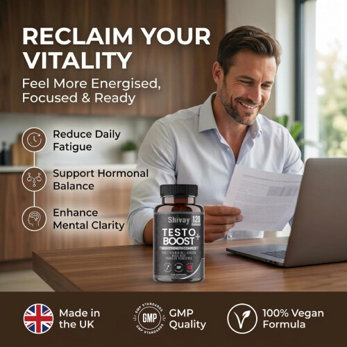 Testo Boost Testosterone Support Supplement for Men - 120 Vegan 1