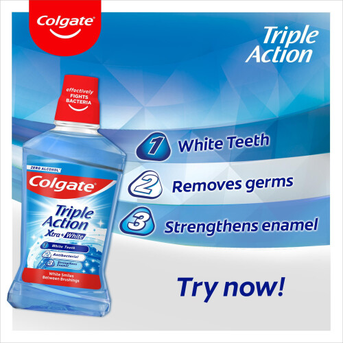 Colgate Colgate Triple Action Xtra White Mouthwash 500ml 1