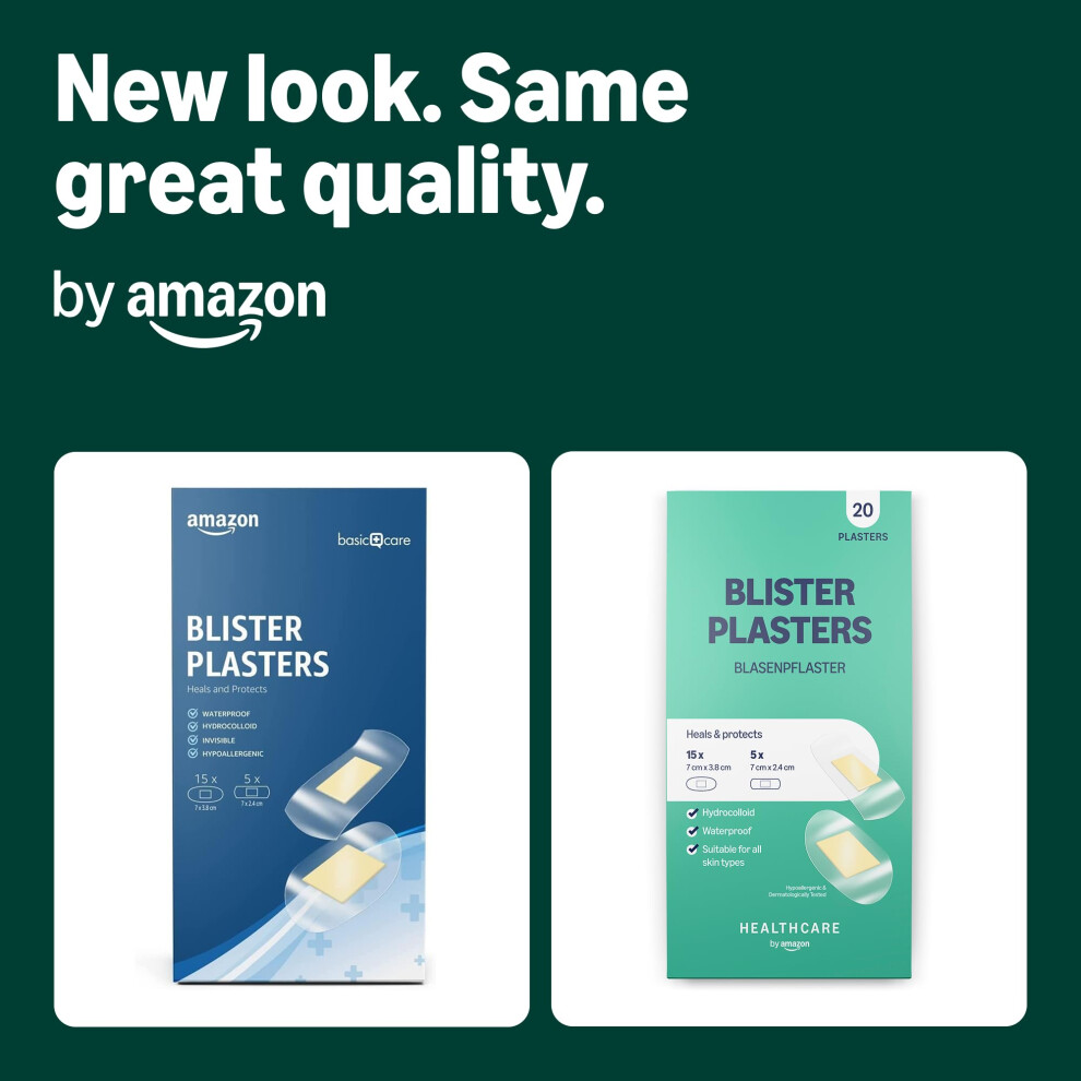 By Amazon Healthcare Assorted Blister Plasters 20 Pack (Previously A Amazon Basic Care Brand, Same Product)