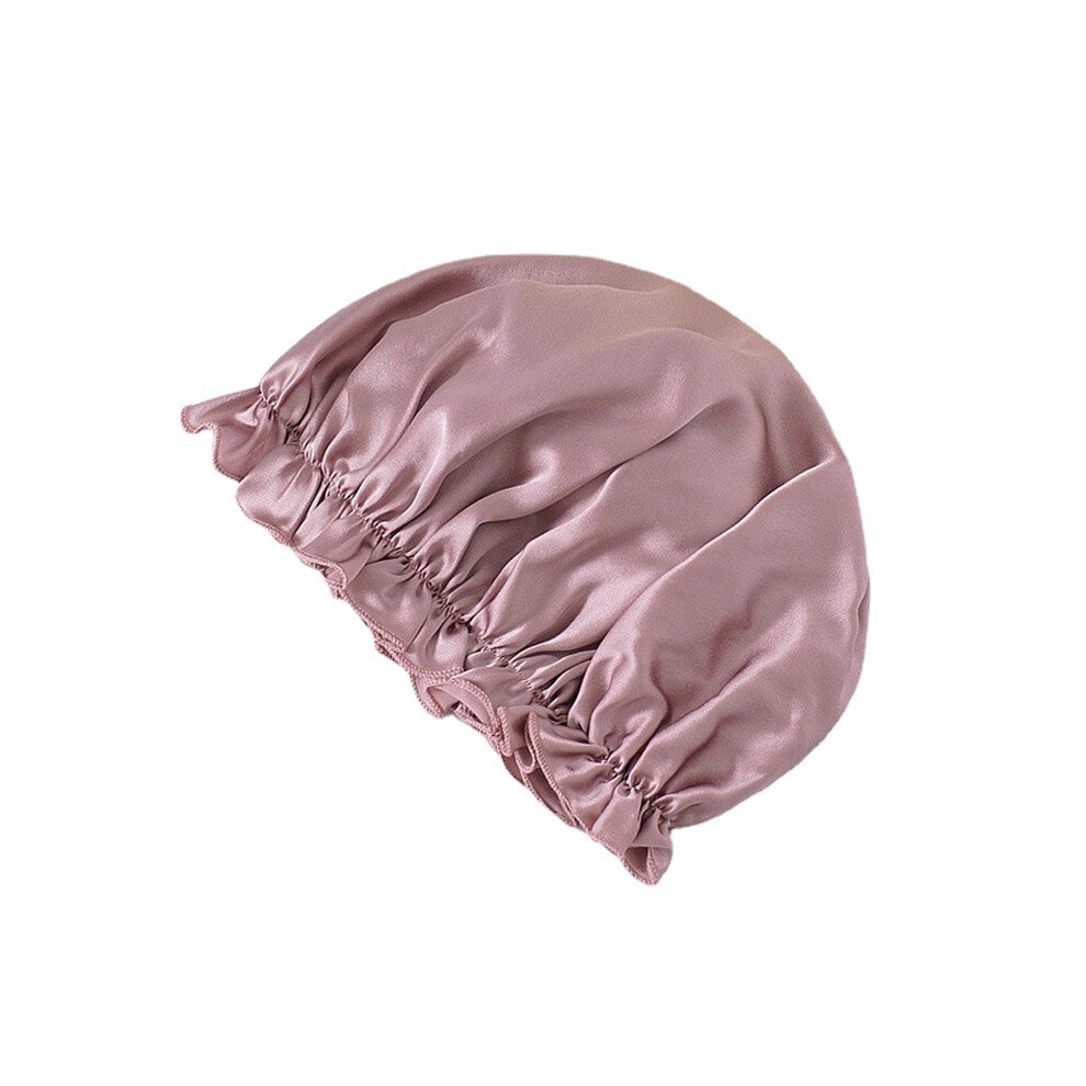 Inf Pink 100% Silk Sleep Cap For Women, Soft Headscarf For Sleeping L