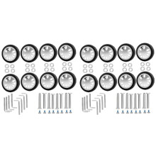 16pcs Luggage Wheels Replacement Kit,Dia 2in/50mm Thick 0.47in/12mm Resistant Rubber Mute Caster Replacement Suitcase B