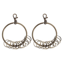 2X Porte-Clés Prisonnier Mousqueton Ton Bronze 10 Boucles Porte-Clés 7,6 cm