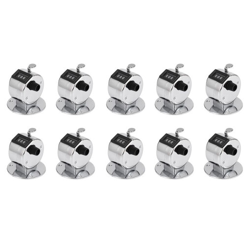 10X Round Base 4 Digit Manual Hand Tally Mechanical  Click Counter