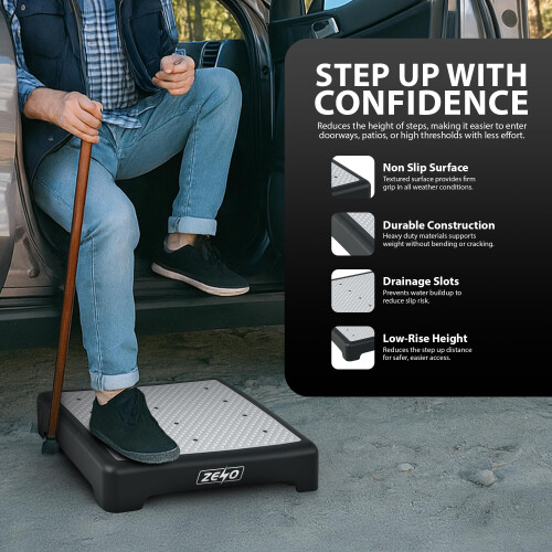 ZENO Half Step Stool for Elderly | Portable Stepper Mobility Aid with Non Slip S 1