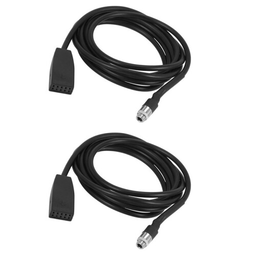 2X High Quality Black 10 Pin 3.5 mm Jack Socket Car USB AUX IN Adapter Cable for  E39 E53 BM54 X5 E46