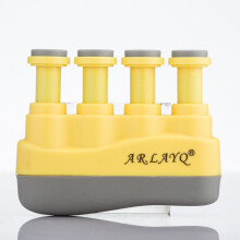 (Yellow)Portable Indoor Outdoor Guitar Piano Hand Finger Exerciser Trainer Grip