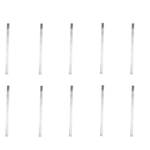 10X Stainless Stahl Doppelseitenmaßlineal 60cm, Silber