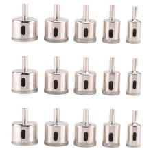 15Pcs Diamond Tile Hole Saw Drill Bit Bits Set Glass Marble Granite Slate Cutting