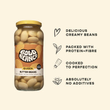 Bold Bean Queen Butter Beans 6 x 570g – High Protein & Fibre – Ready to Eat – Vegan, Gluten Free Pantry Staple
