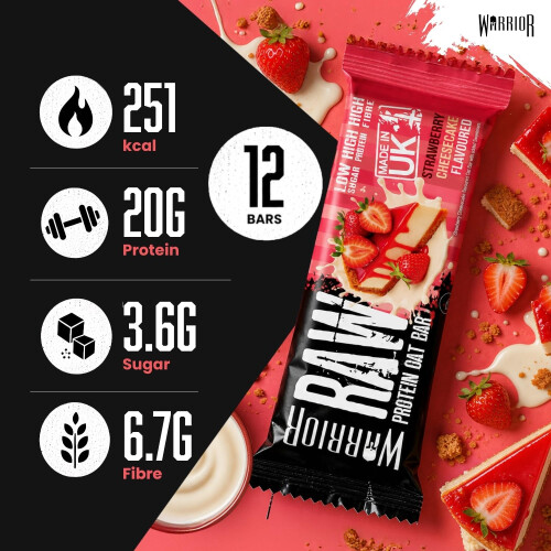 Warrior Warrior RAW Protein Bars 12 x 75g High Protein Oat Flapjack Snack 2