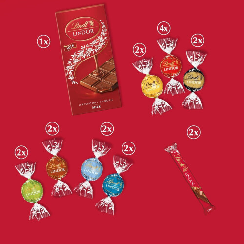 Lindt Lindt Letterbox Chocolate Hamper - 376g (17-Piece Set) - Assorted 1