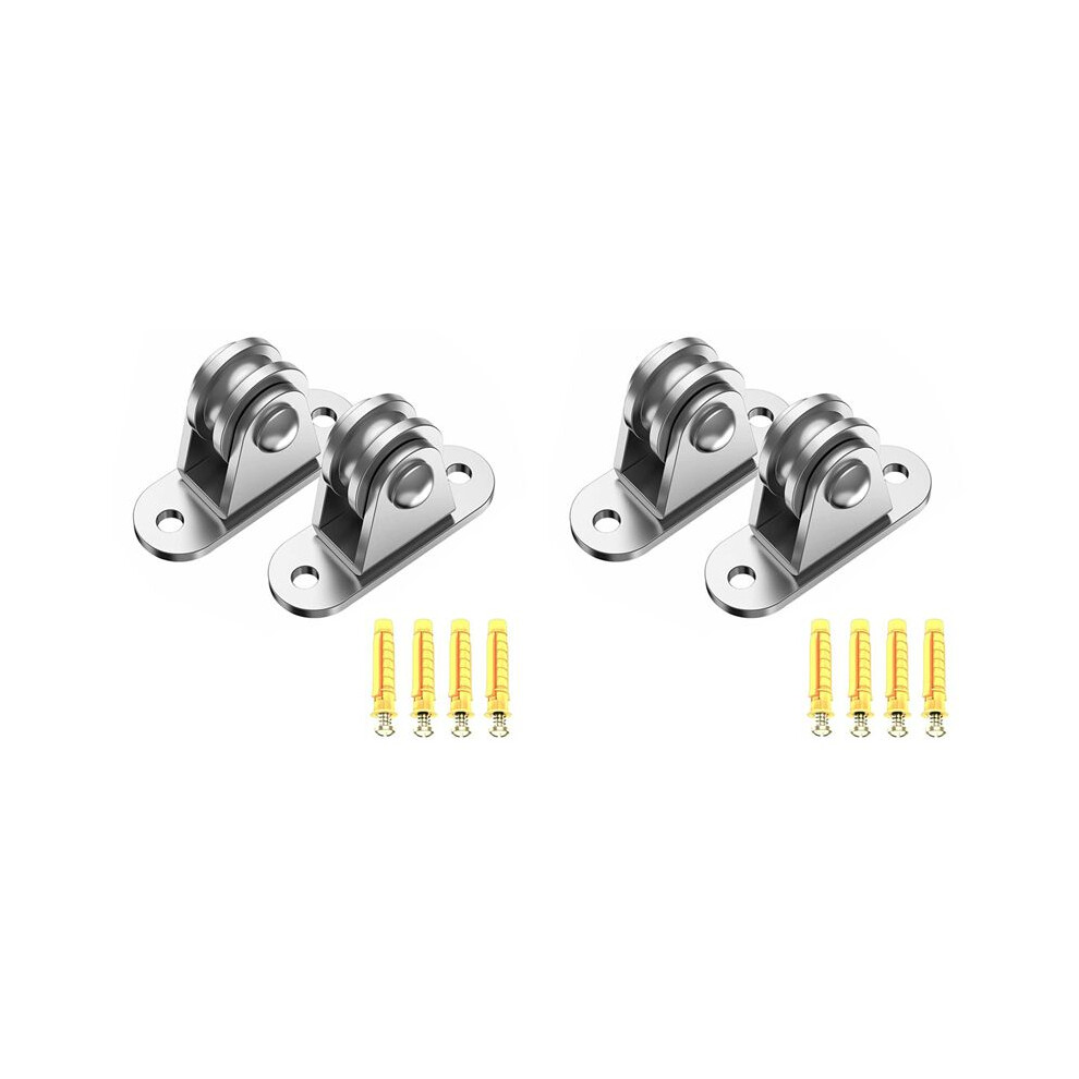 Carbon Steel Pulley Block, Small Pulley Block Silent Pulley, Material Handling And Diy Kits Moving, 4Pcs 6032129652109