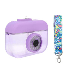 Travel Water Bottle Camera Shaped Cup for Girls Everyday Use Purple 1Pack