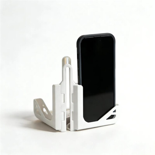 Suporte Dobrável para Celular, com Encaixe em Cerca, Multiângulo, Portátil, Branco. 1