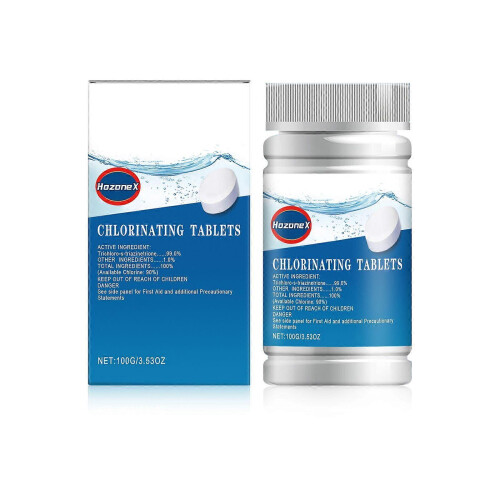 HozoneX Pool Effervescent Tablets, Multi-Functional Cleaner for Pool Water Refreshing