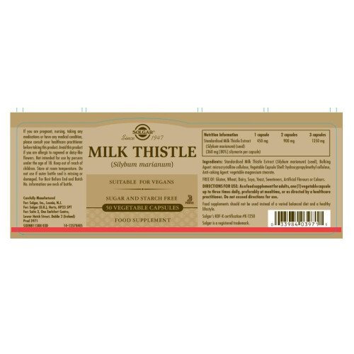 Solgar Solgar Milk Thistle Pack of 50 1