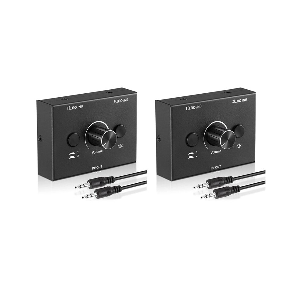 3Pcs 3.5Mm Audio Switcher, 2 Input 1 Output/1 Input 2 Output Audio Splitter Switcher,One-Key Mute Button 6031982837630