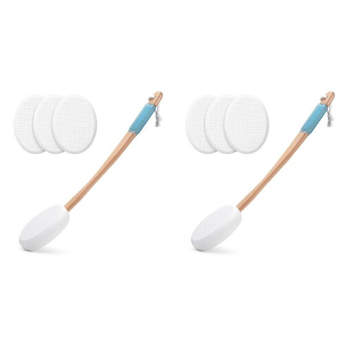 Lotion Applicator for Back, Feet, 8 Replaceable Pads, 2 Long Handle, Back Lotion Applicator for Seniors, Women