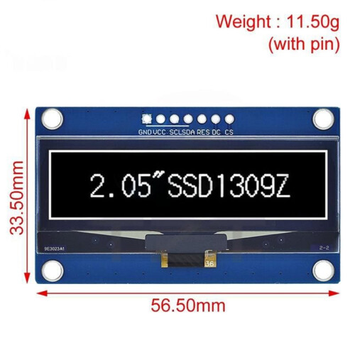 2.05 Inch OLED Display TZT 128x32 LCD Module SSD1309 Controller Support Interface SPI for 2