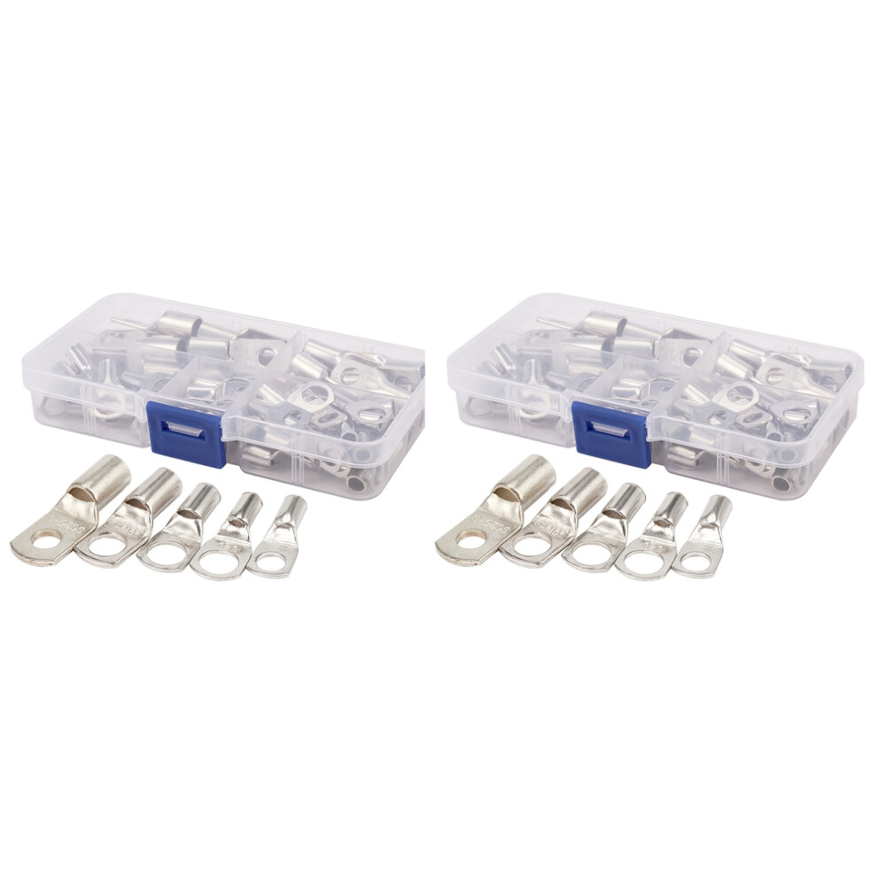120X Bolt Hole Tinned Copper Cable Lugs Battery Terminals Set Wire Terminals Connector 6032218015549