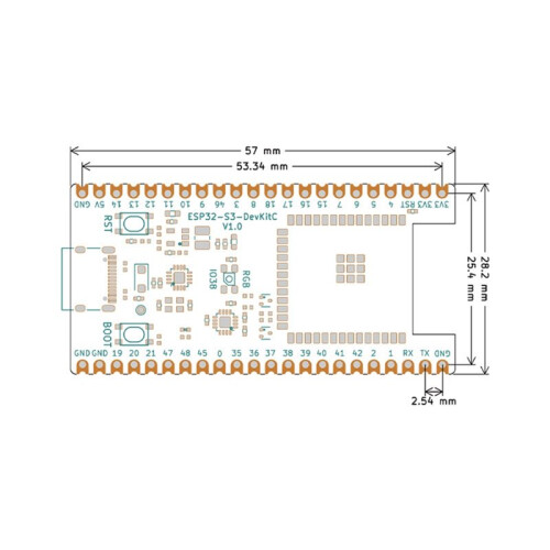 ESP32-S3-DevKitC Development Board ESP32-S3 WiFi -Compatible BLE 5.0 Mesh ESP32 Wireless Module N16R8 2
