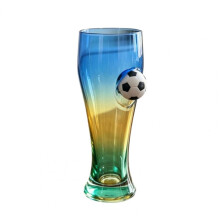 (B) Capacity Craft Beer Pint Mug with Football Decor, Pub Drinking Cup for Home Sports Party Decoration