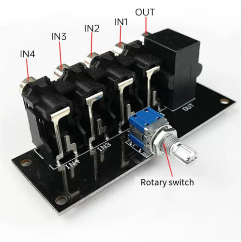 4 Ways 2 Channel Stereo Sound Source for Switcher RAC Lotus  Input Audio Source Signal Relay Selector Board 2