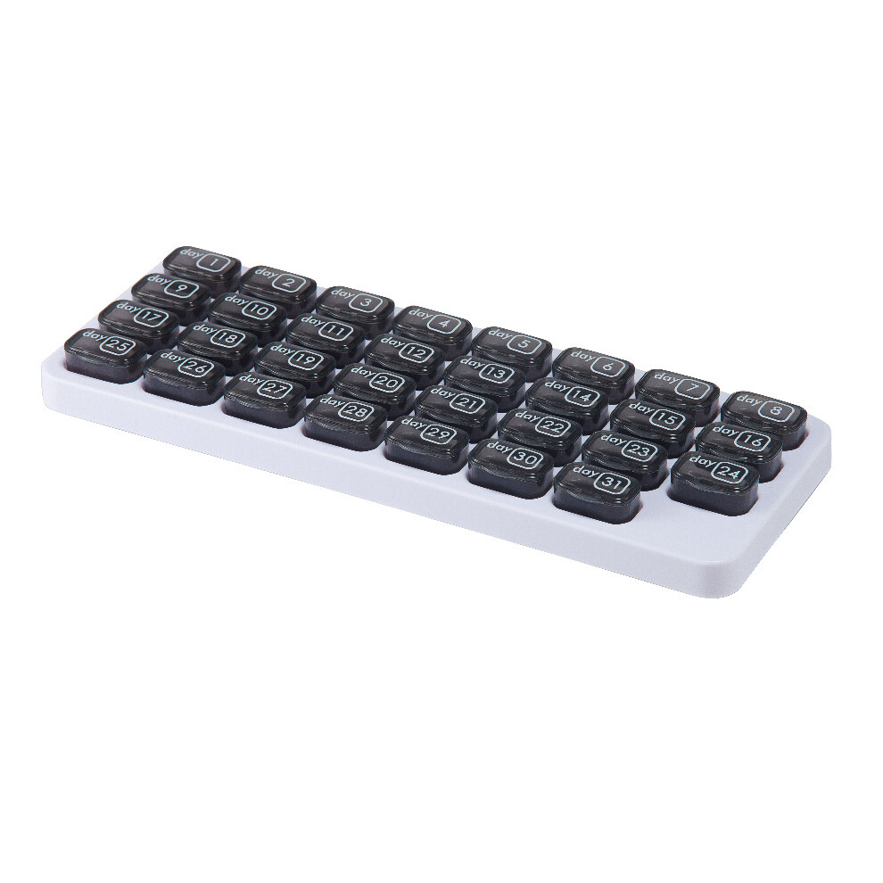 Stoyotu Gray (Gray) 31 Grids Pill Box Case Container Organizer Travel Pill Case Storage Box One Month Pill Medicine Dispenser Tablet