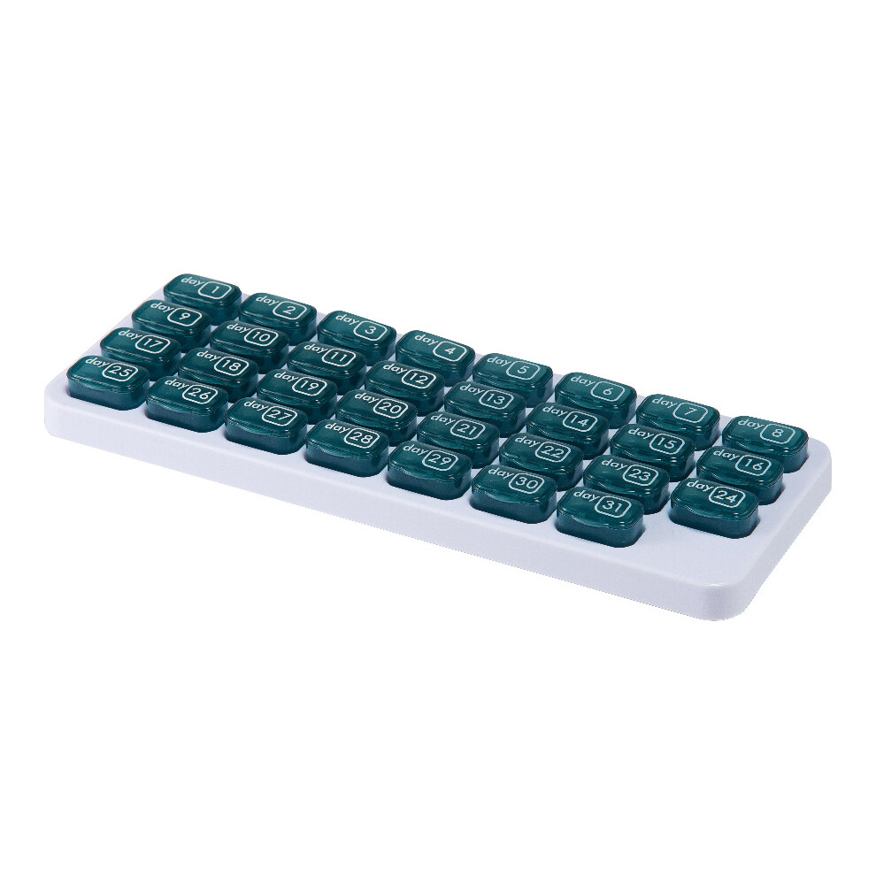 Stoyotu Green (Green) 31 Grids Pill Box Case Container Organizer Travel Pill Case Storage Box One Month Pill Medicine Dispenser Tablet