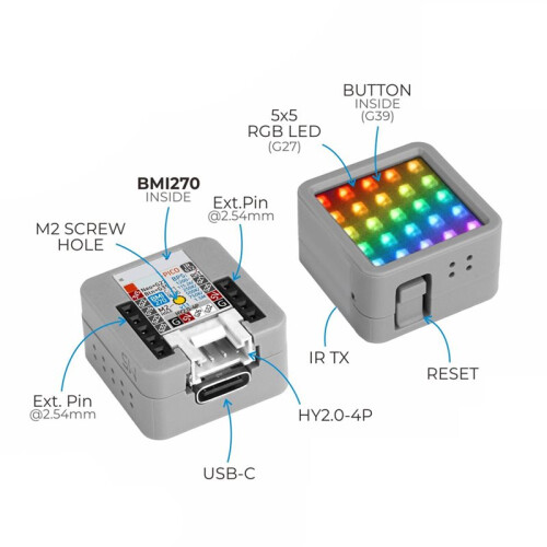 M5 Atom-Matrix V1.1 RGBLED Dot Matrix Display IoT Development BMI270 Six-Axis IMU 5x5 RGB LED Dot Matrix Display 1