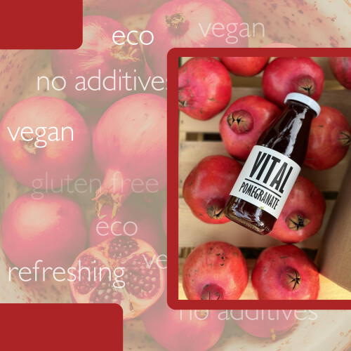 PRESSUICE Fresh Vital Pomegranate Juice not from concentrate - 6 1