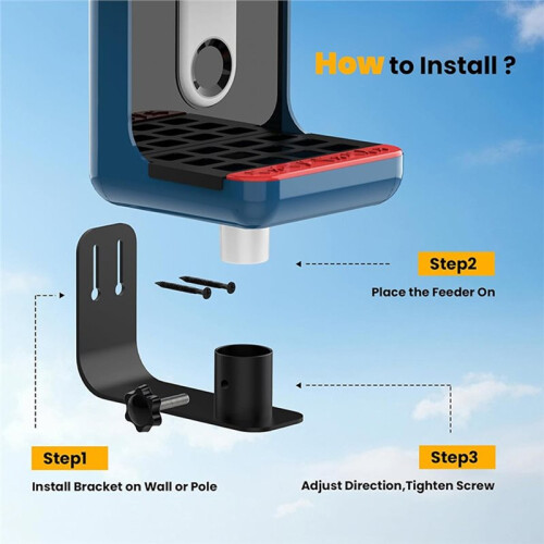 Väggfäste för BirdBuddy Pro1/2  Feeder - Robust Metallstativ för Utomhusbruk 2