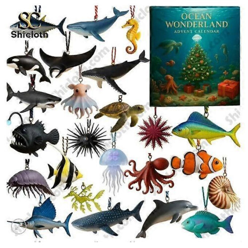 2025 Christmas Countdown Calendar Marine life pendant