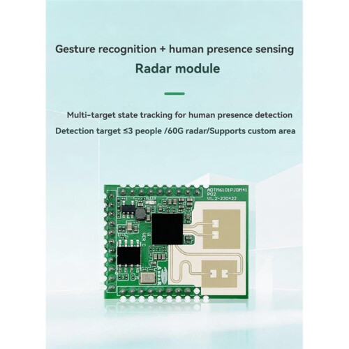 60GHz Millimeter Wave  Module Gesture Recognition 3D Human Presence Detection Static Breathing Detection 1
