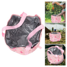 1Seau En Toile Pliable Rose, Grand Volume Pour Lavage Auto Camping