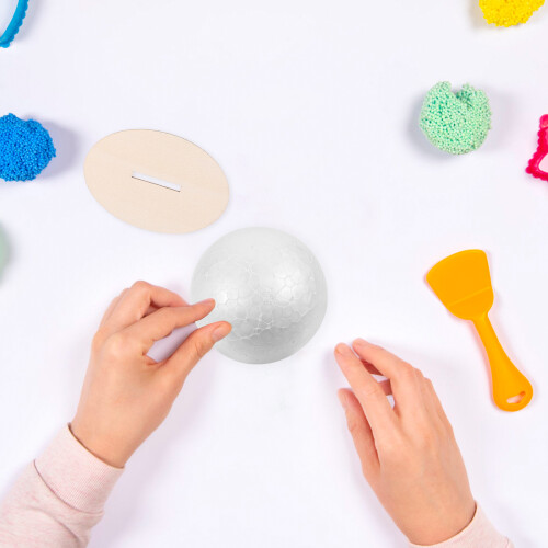 100Pièces Boules Blanches En Polystyrène Lisses Pour Décoration DIY 2