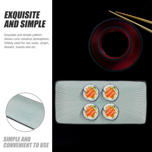 1Pièces Assiette Rectangulaire En Céramique Pour Sushi