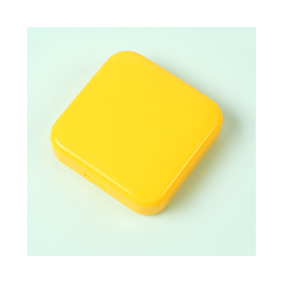 Stoyotu (Yellow) Portable Am Pm Pill Organizer Daily 2 Times Pill Case Travel Pill Box 2 Compartment Easy Open Vitamin Container For Pills