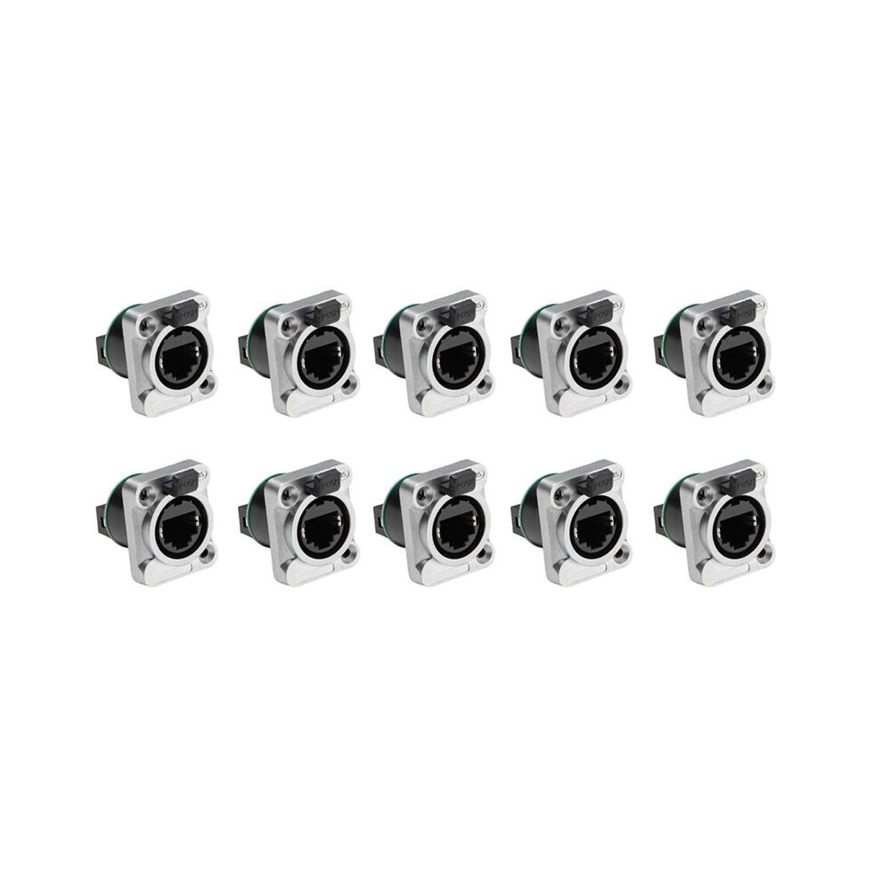 10Pcs Ethernet Rj45 Chassis Socket Ne8fdp Ethernet Pass Through Connector Ip65 Waterproof A 4712511059564