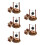5Ensembles Décor Miniature Jardin Pot Suspendu En Bois 7
