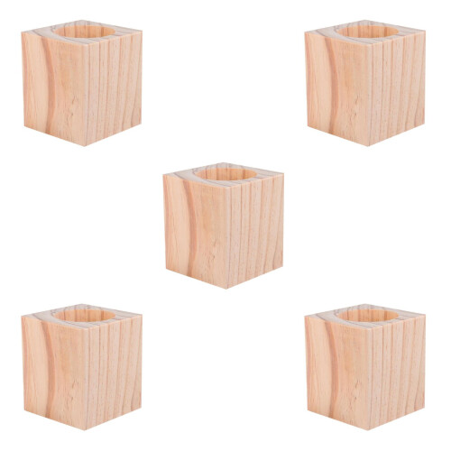 5Pièces Supports En Bois Naturel Pour Pieds De Table 1
